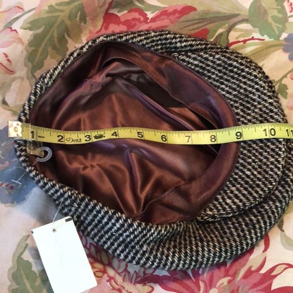 Vintage NYC Cabbie Newsboy Cap Hat Genuine Wool SNAPBRIM Tweed Satin Gadsby NEW - Picture 16 of 17
